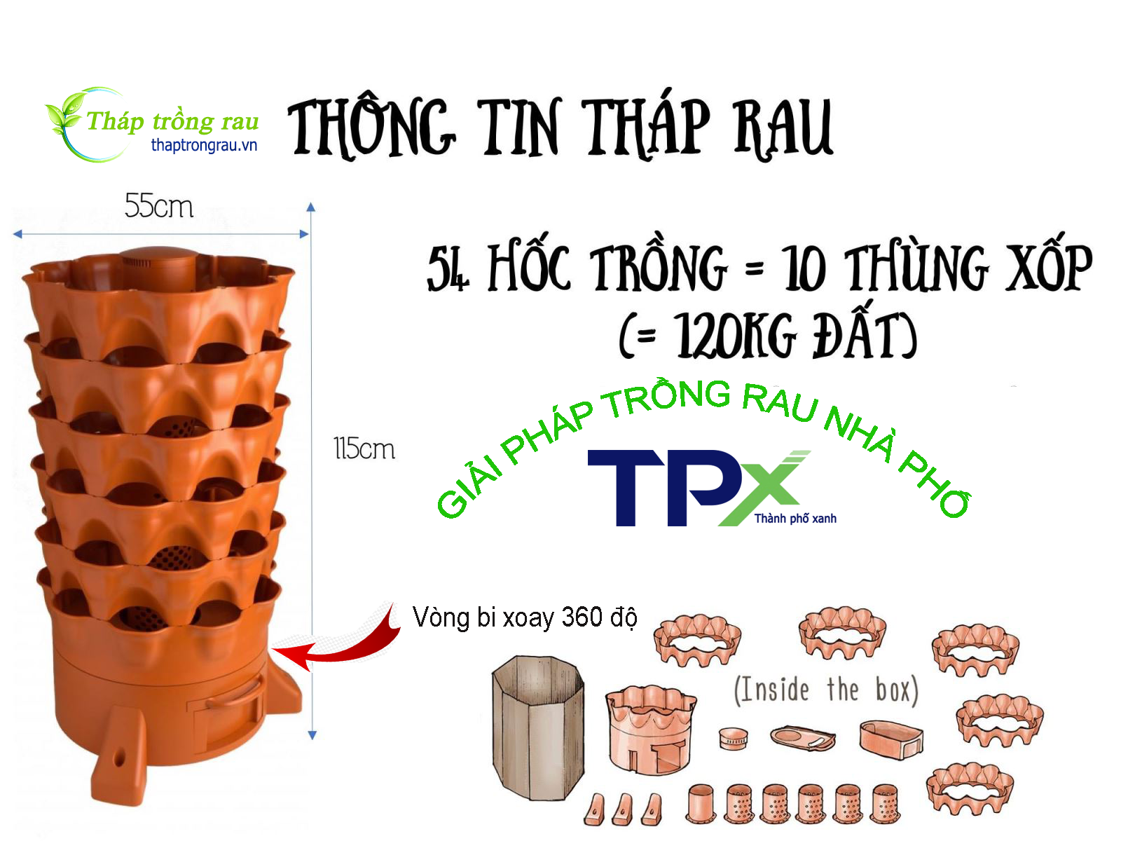 nhà phân phối tháp trồng rau tại tp hcm