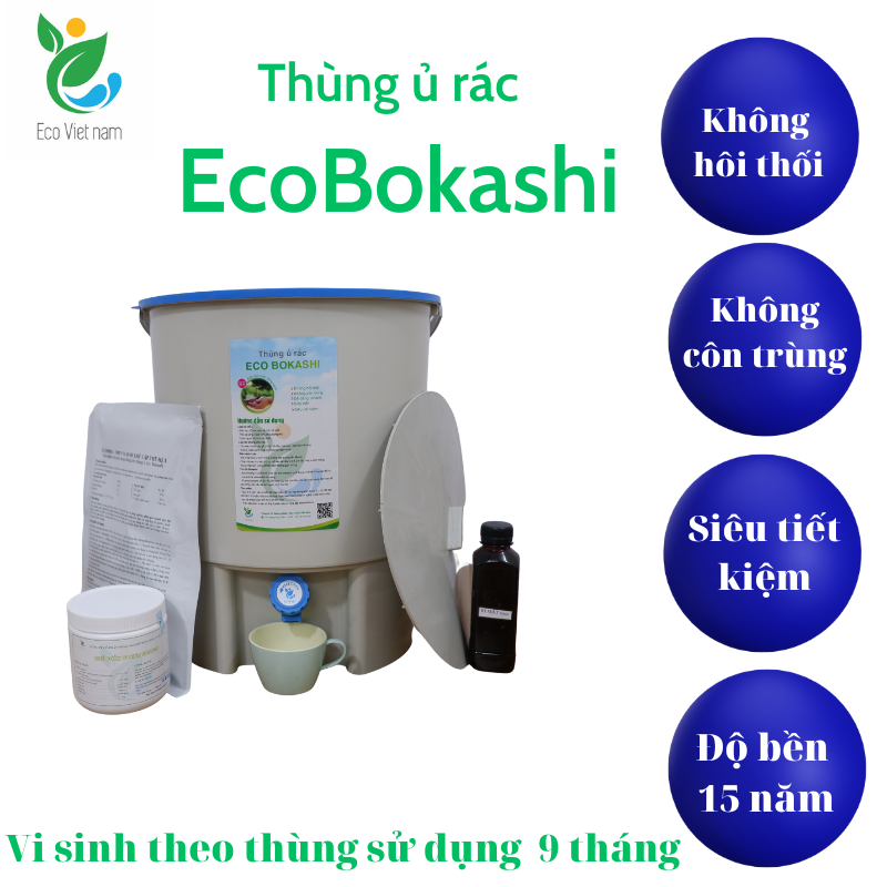 Thùng ủ rác Eco Bokashi công nghệ Nhật